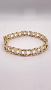 10.3mm Two-Tone Men’s Bracelet In 10 KT Yellow & White Gold