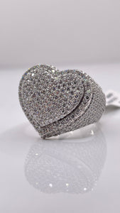 3.05 CT. Lab Grown Diamond Heart Ring In 10 KT White Gold