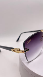 Cartier Black & Gold Acetate Sunglasses