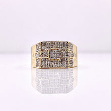 Load image into Gallery viewer, 0.62 CT. Natural Diamond Square Shape Men’s Ring In 10 KT Yellow Gold