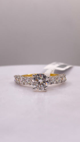 2.77 CT. Lab Grown Round Shape Diamond Engagement Ring In 18 KT Yellow Gold