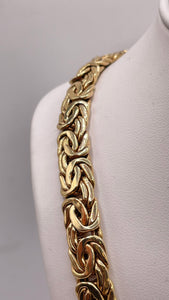 9mm Byzantine Link Chain In 14 KT Yellow Gold