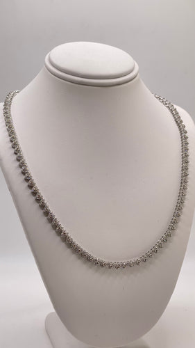 3.45 CT. Natural Diamond Heart Shape Tennis Chain In 10 KT White Gold