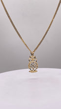 Load image into Gallery viewer, Owl Pendent &amp; Curb Link Chain In 10 KT Yellow Gold