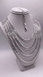 5mm Double Curb Link Chain/Bracelet In Silver