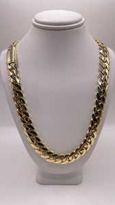 11mm Solid Miami Cuban Link Chain In 10 KT Yellow Gold