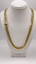 Load image into Gallery viewer, 9.2mm Solid Miami Cuban Link Chain In 10 KT Yellow Gold Featuring Approx 2.0 CT. Natural Diamond Box Lock