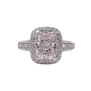 3.69 CT. Lab Grown Diamond Engagement Ring In 14 KT White Gold