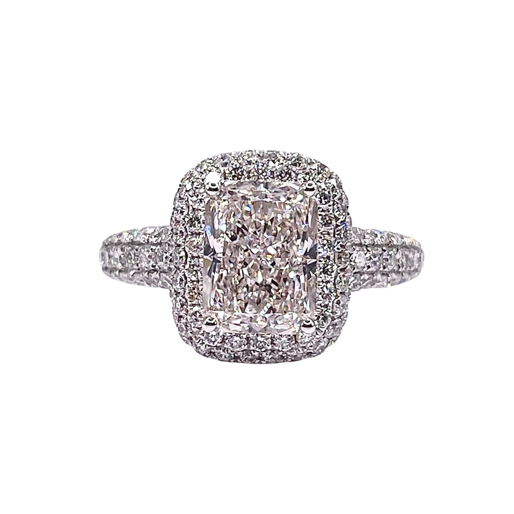 3.69 CT. Lab Grown Diamond Engagement Ring In 14 KT White Gold