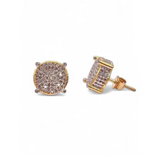 Load image into Gallery viewer, 1.05 CT. Natural Diamond Men’s Round Shape Stud Earrings In 10 KT Yellow Gold