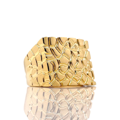Men’s Nugget Ring In 10 KT Yellow Gold