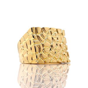 Men’s Nugget Ring In 10 KT Yellow Gold