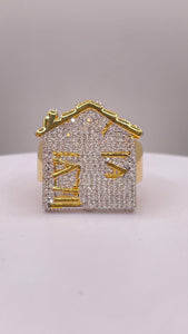 1.22 CT. Natural Diamond Trap House Ring In 10 KT Yellow Gold