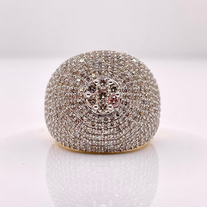 3.07 CT. Natural Diamond Round Shape Men’s Ring In 10 KT Yellow Gold