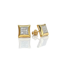 Load image into Gallery viewer, 0.28 CT. Natural Diamond Square Shape Stud Earrings In 10 KT Yellow Gold