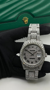 41mm DateJust Rolex Watch Approx 28.00 CT. Natural Diamonds With Roman Numeral Dial