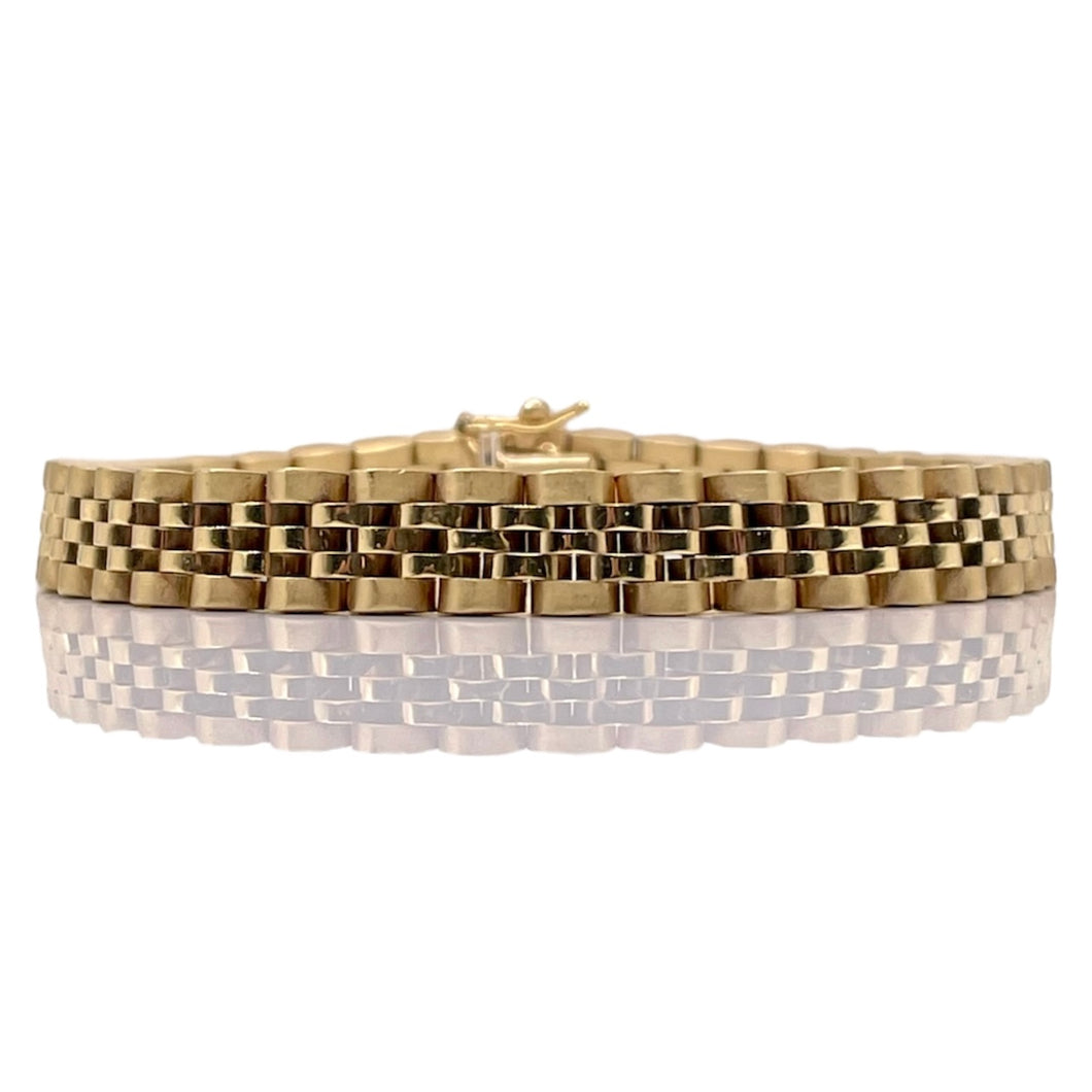 8mm Solid Band Style Men’s Bracelet In 10 KT Yellow Gold