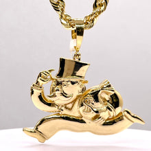 Load image into Gallery viewer, Monopoly Man Holding Money Bag Pendant In 10 KT Yellow Gold
