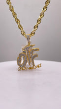 Load image into Gallery viewer, 0.46 CT. Natural Diamond OTF Pendent &amp; Rope Chain Combo In 10 KT Yellow Gold