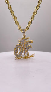 0.46 CT. Natural Diamond OTF Pendent & Rope Chain Combo In 10 KT Yellow Gold