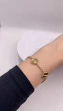 Load image into Gallery viewer, 5 Clover Bracelet In 10 Kt Yellow Gold