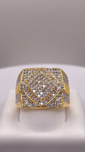 Load image into Gallery viewer, 0.88 CT. Natural Diamond Men’s Square Shape Ring In 10 KT Yellow Gold