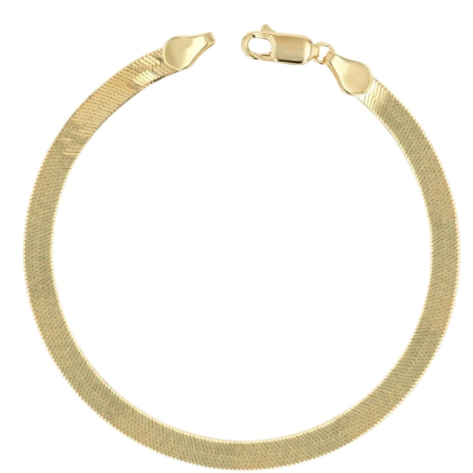 4mm Herringbone Bracelet In 10 KT Yellow Gold