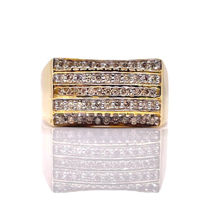 0.88 CT. Natural Diamond Men’s Ring In 10 KT Yellow Gold