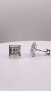 0.19 CT. Natural Diamond Square Shape Stud Earrings In 10 KT White Gold