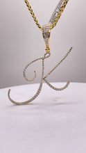 Load image into Gallery viewer, 0.59 CT. Natural Diamond Initial K Pendent In 10 KT Yellow Gold