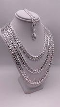 Load image into Gallery viewer, 8mm Double Curb Link Chain/Bracelet In Silver