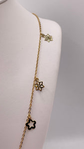 Flower Charm Necklace In 10 KT Yellow Gold