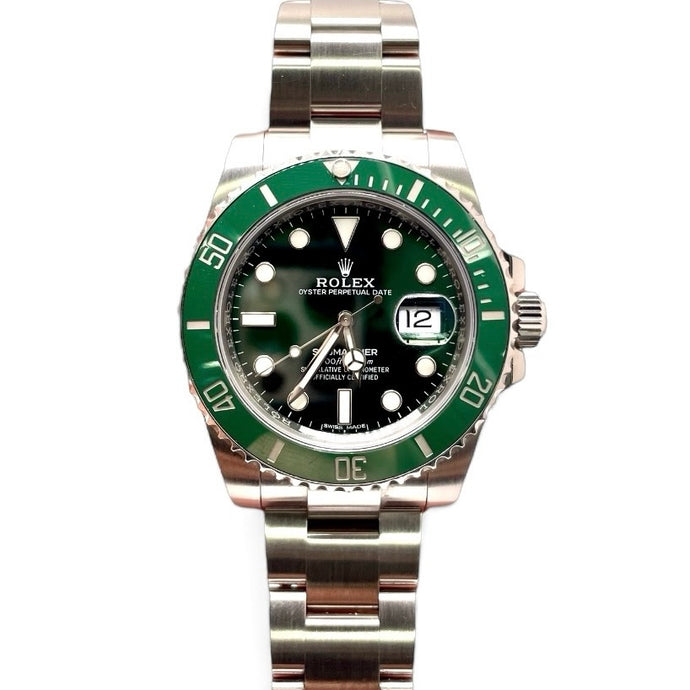 40mm Submariner Date Rolex Watch With Green Dial & Bezel