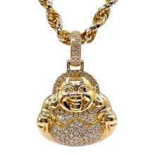 Load image into Gallery viewer, 1.20 CT. Natural Diamond Solid Buddha Pendant In 14 KT Yellow Gold