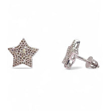 Load image into Gallery viewer, 0.37 CT. Natural Diamond Star Shape Stud Earrings In 10 KT White Gold