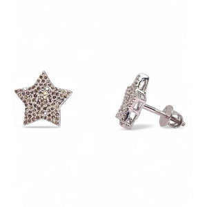0.37 CT. Natural Diamond Star Shape Stud Earrings In 10 KT White Gold