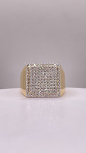 0.57 CT. Natural Diamond Square Shape Men’s Ring In 10 KT Yellow Gold