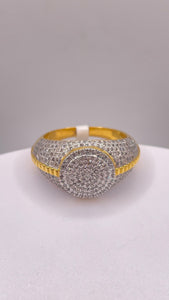 0.98 CT. Natural Diamond Circle Shape Men’s Ring In 10 KT Yellow Gold