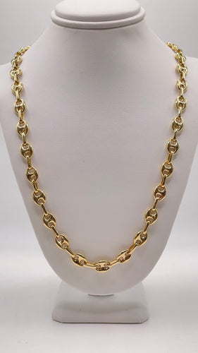 7.2mm Puff Gucci Link Chain In 14 KT Yellow Gold