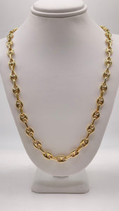 7.2mm Puff Gucci Link Chain In 14 KT Yellow Gold