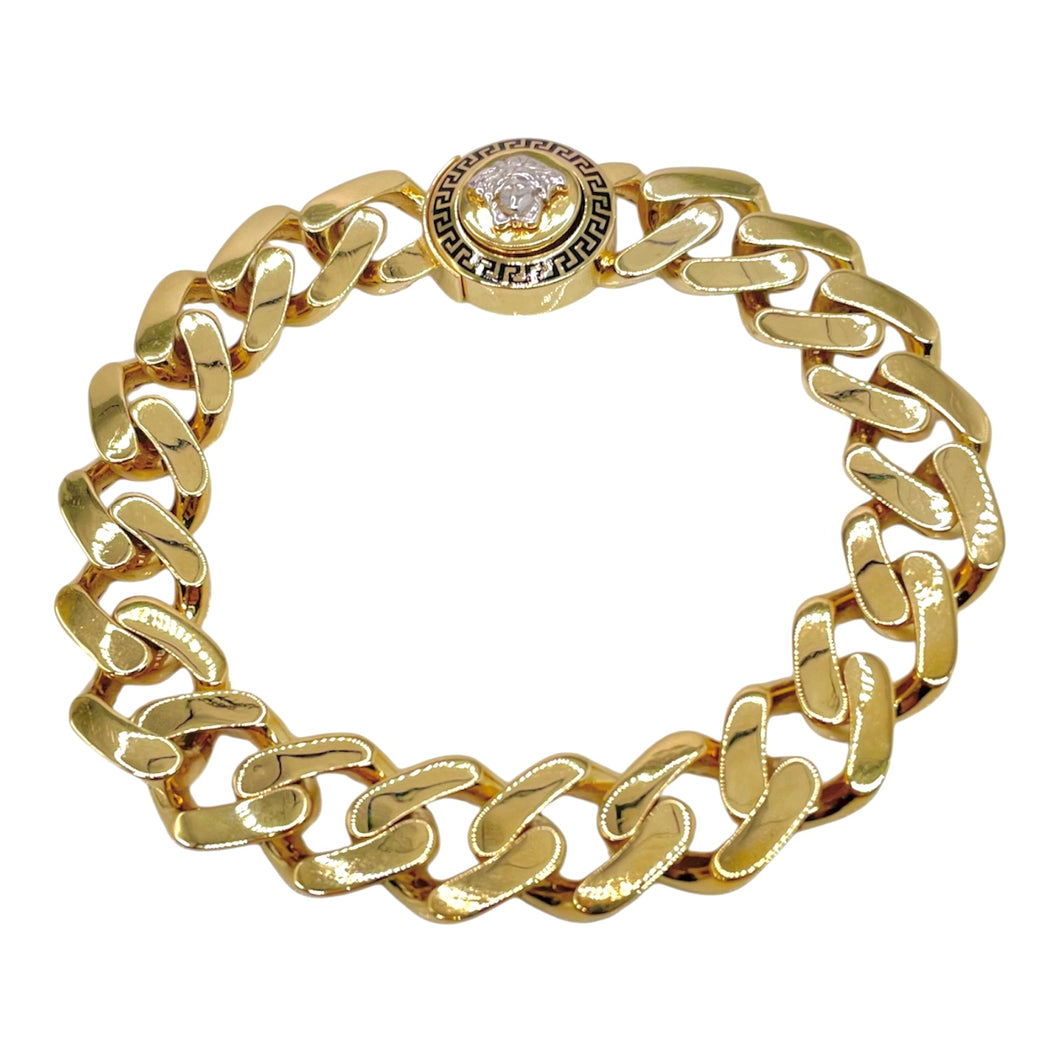12mm Monaco Link Bracelet In 10 KT Yellow Gold