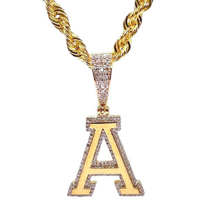 0.34 CT. Natural Diamond Initial A Pendent In 10 KT Yellow Gold