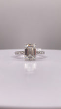 Load image into Gallery viewer, 3.43 CT. T.W Emerald-Cut Certified Lab Created Diamond Engagement Ring