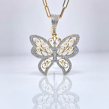 Load image into Gallery viewer, 0.26 CT. Natural Diamond Butterfly Pendant In 10 KT Yellow Gold