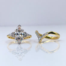 Load image into Gallery viewer, 2.39 CT. T.D.W Lab Grown Marquise Engagement Set In 14 KT Yellow Gold