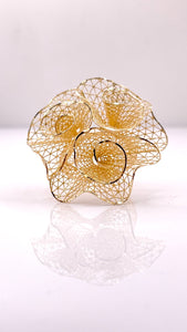 Flower Design Women’s Ring In 14 KT Yellow Gold