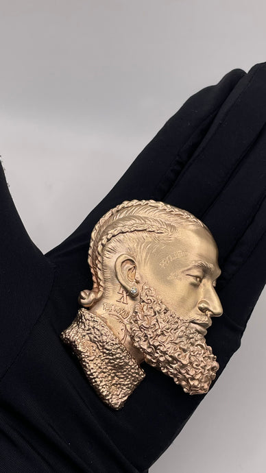 14 KT Yellow Gold Solid Nipsey Hussle Pendant