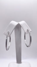 Load image into Gallery viewer, Women’s Silver Hoop Earrings In Silver With CZ