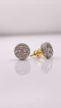 Load image into Gallery viewer, 0.68 CT. Natural Diamond Men’s Round Shape Stud Earrings In 10 KT Yellow Gold
