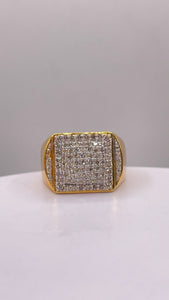 1.02 CT. Natural Diamond Men’s Square Ring In 10 KT Yellow Gold